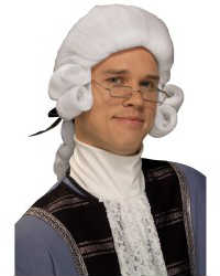 Thomas Jefferson Colonial White Wig for Adults